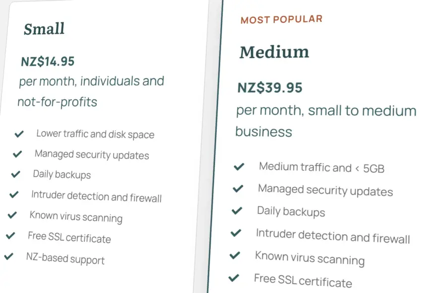 Small managed hosting plan from Seed Studio: price and what is included